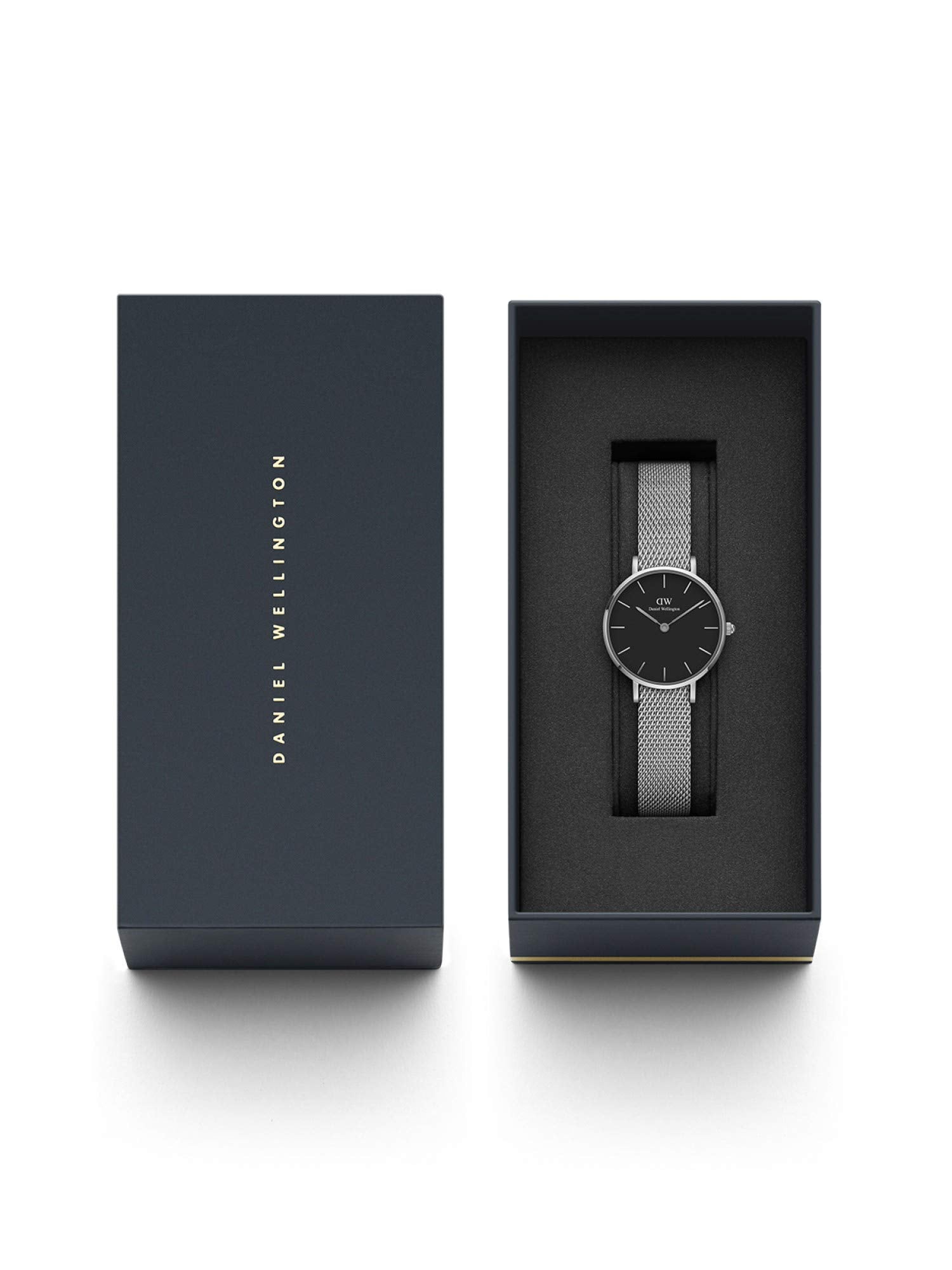 Daniel Wellington Petite Sterling Black Dial Round Case Quartz Watch At JUST WATCHES