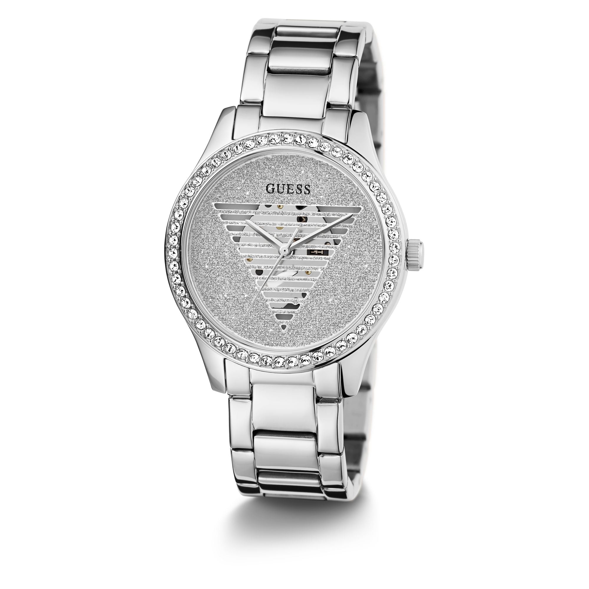 Guess Lady Idol Women Silver Tone Round Dial Analog Watch