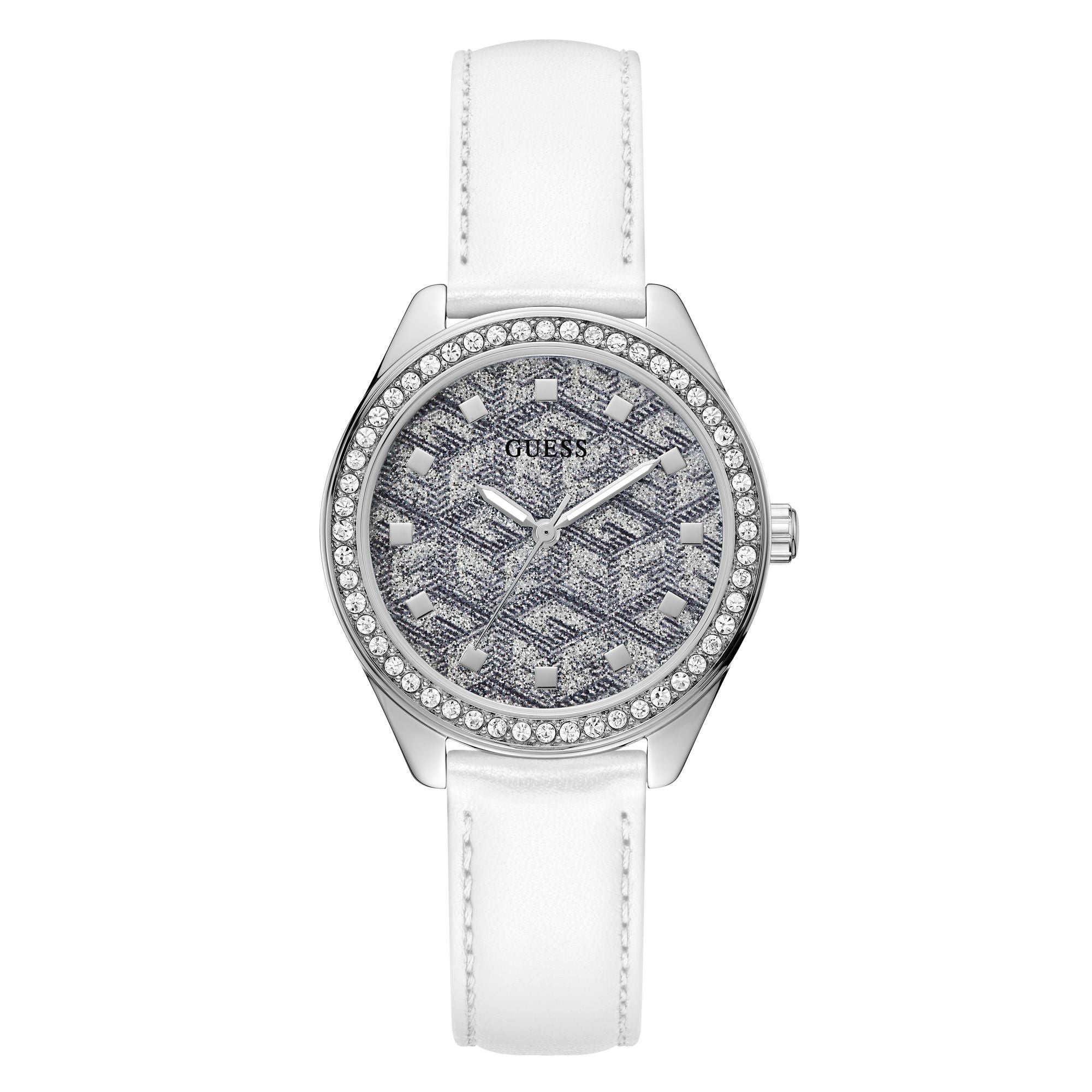 Guess G Gloss Women Silver Tone Round Dial Analog Watch