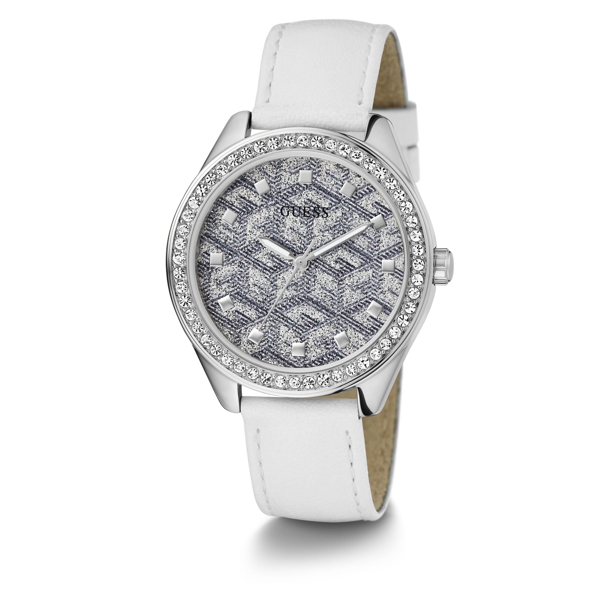 Guess G Gloss Women Silver Tone Round Dial Analog Watch