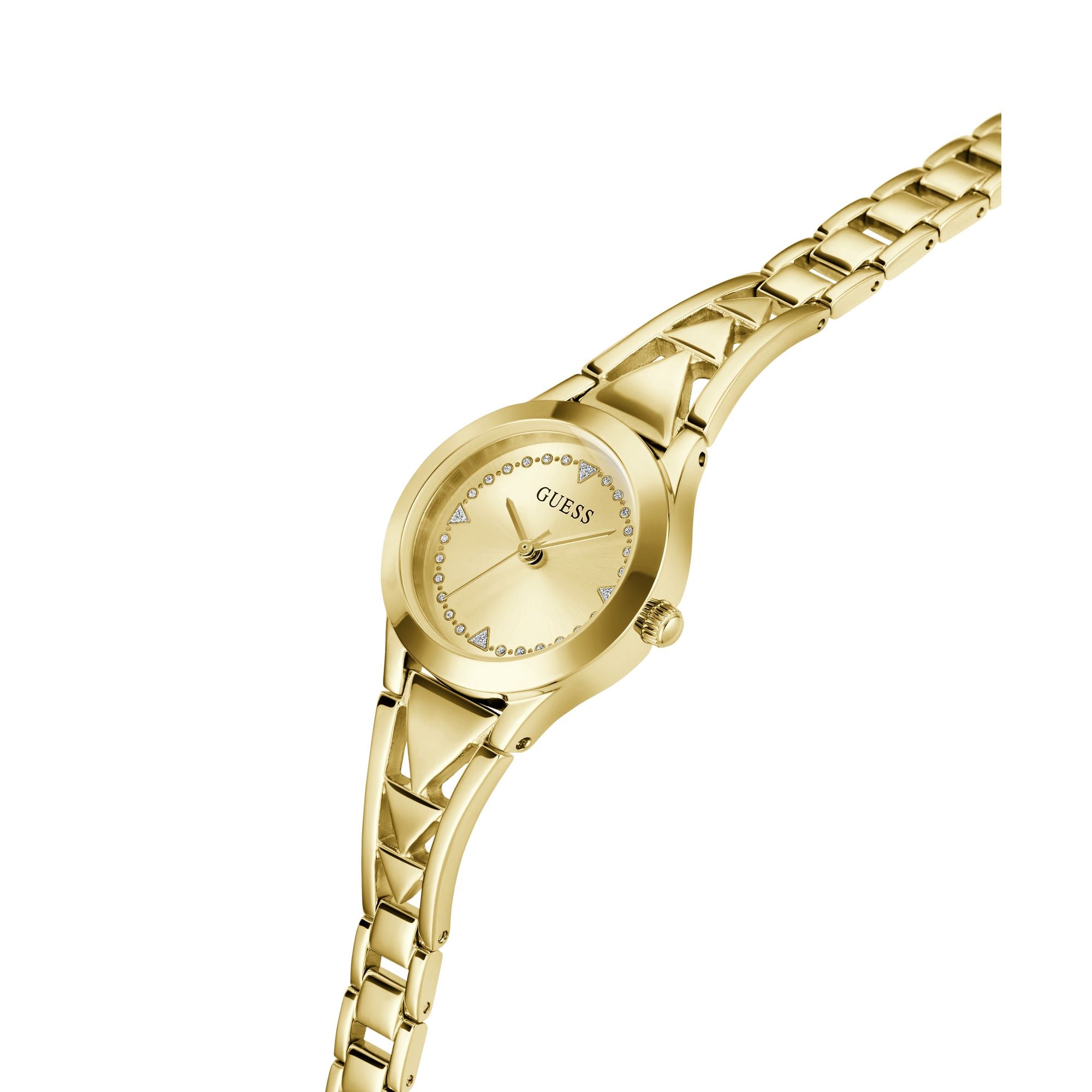 Guess Gb Tessa Women Champagne Round Dial Analog Watch