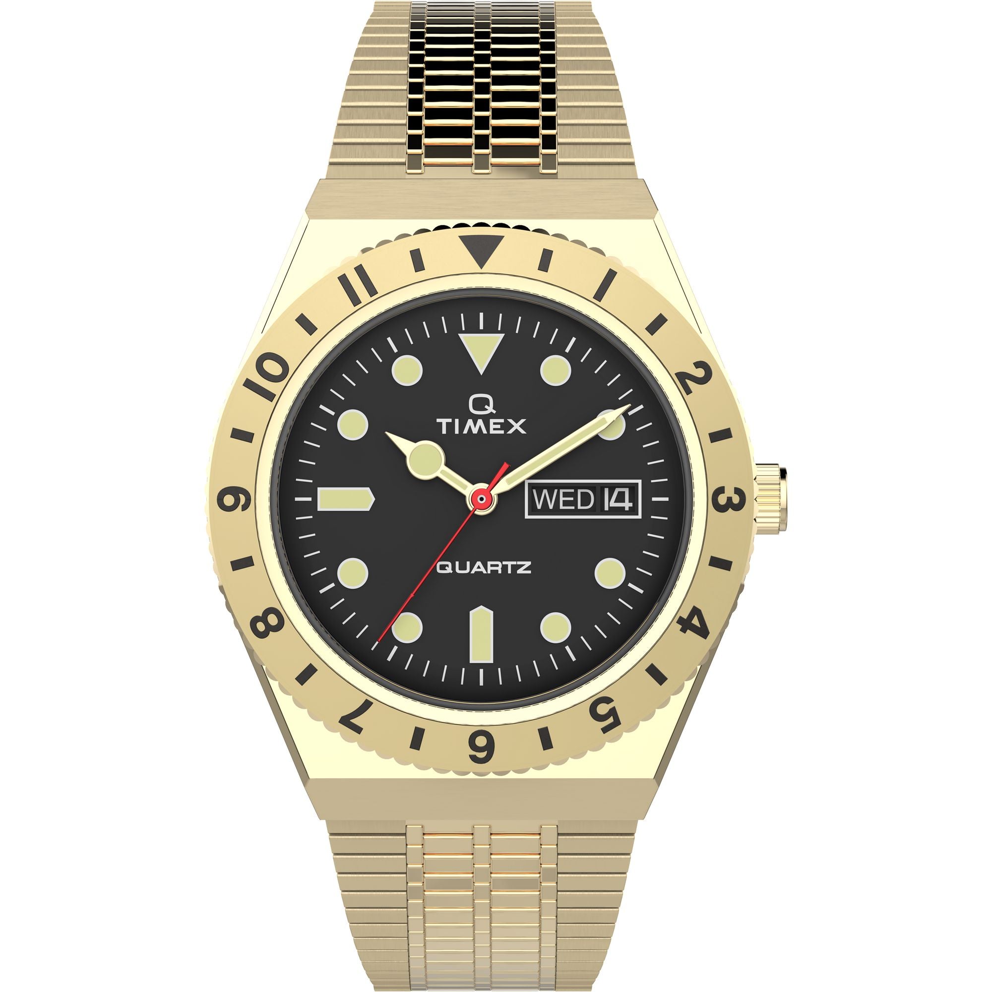 Q best sale timex gold