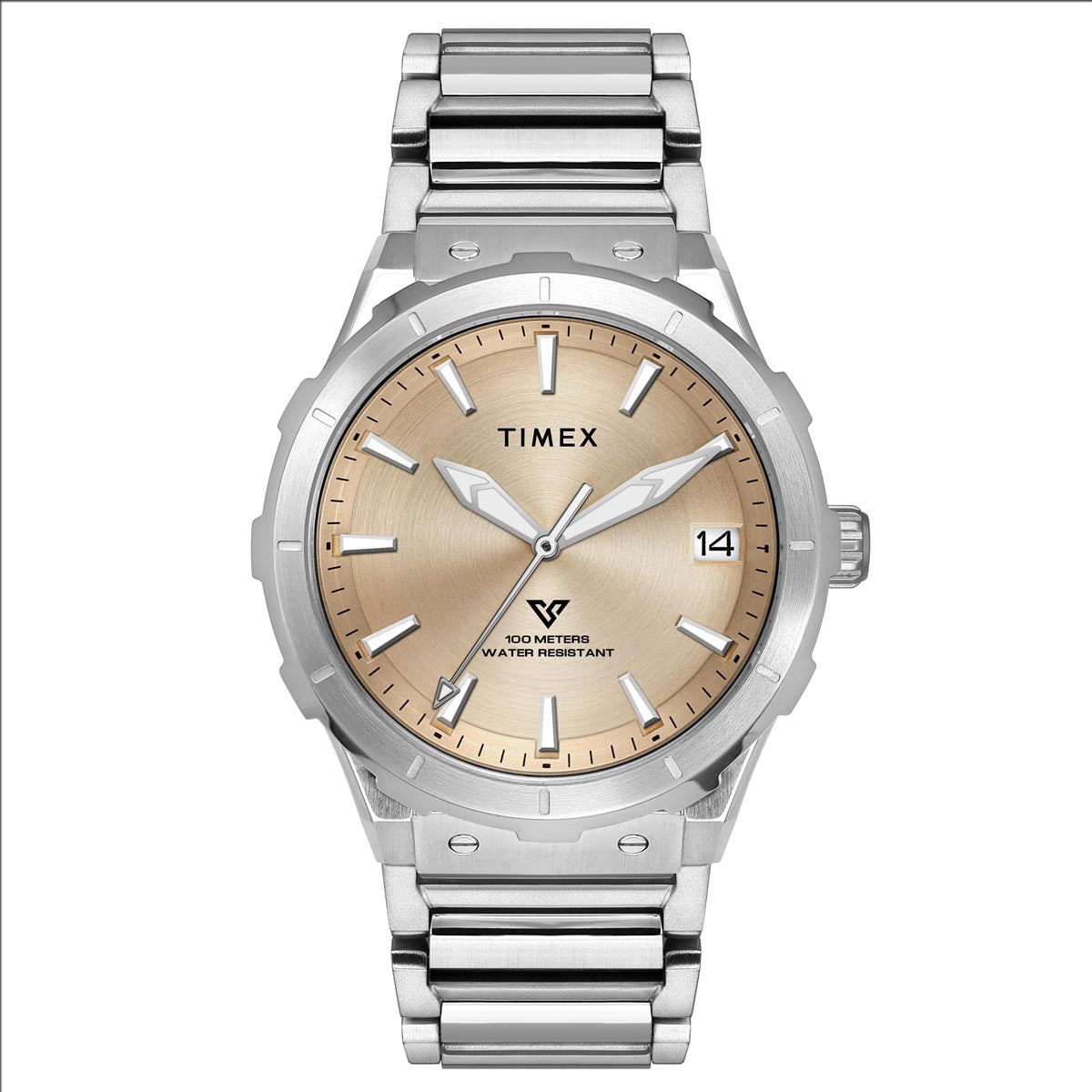 Timex Men Champagne Round Dial Analog Watch