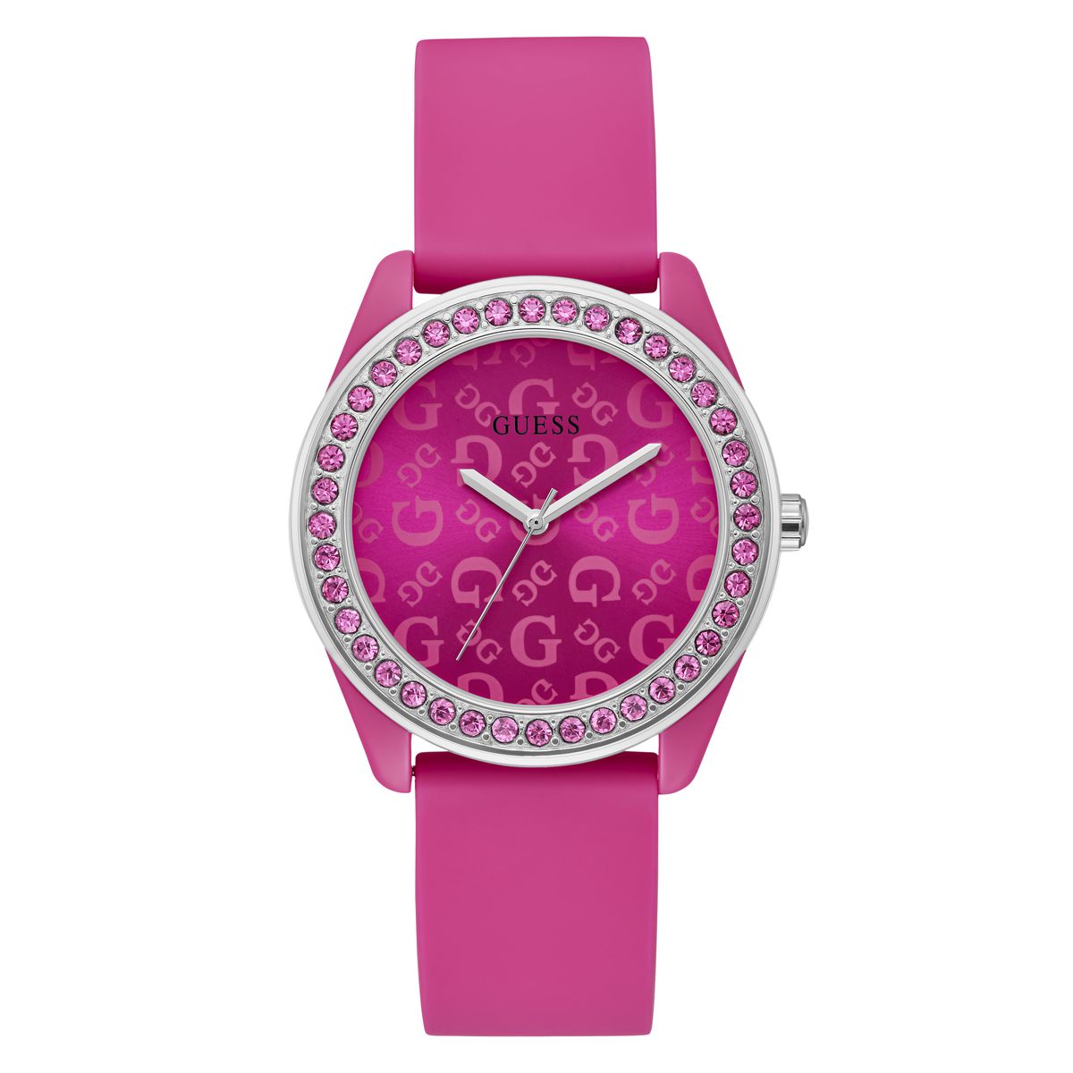 Guess Jelly G Pink Round Dial Quartz Analog Women Watch