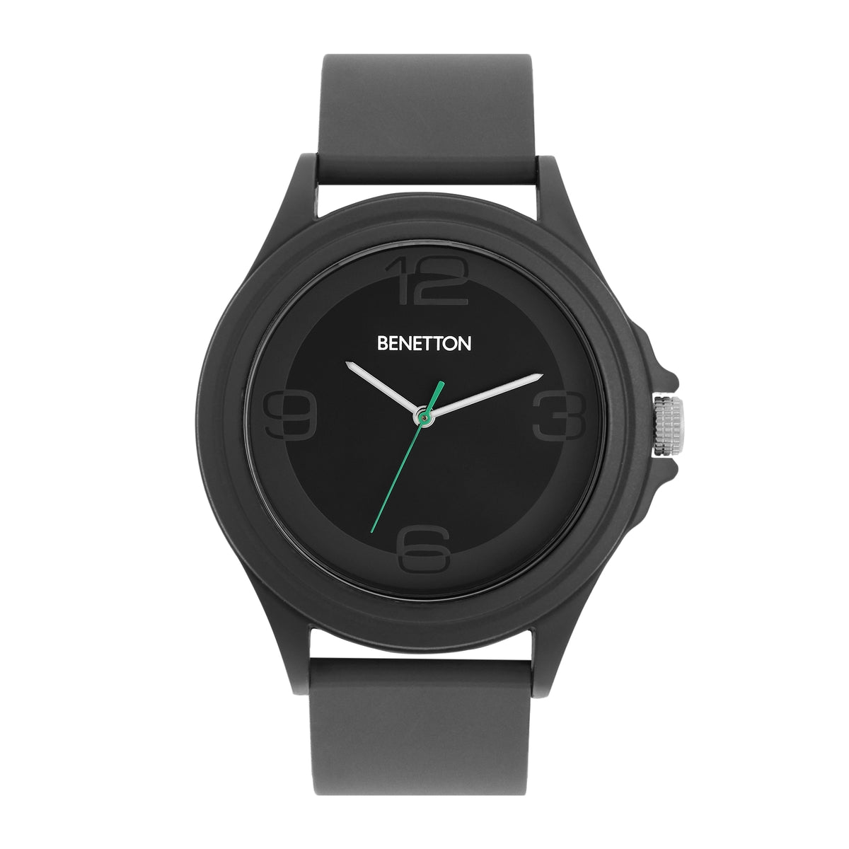 United Colors of Benetton Iconic Black Dial Round Case Quartz Analog Men Watch