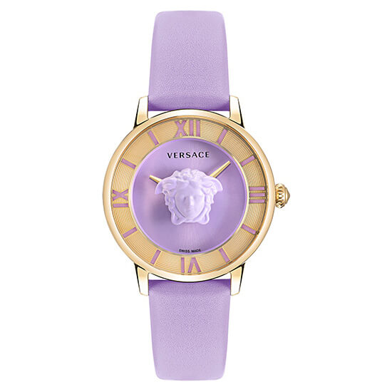 Versace La Medusa Purple Dial Round Case Swiss Quartz Women Watch - VE At  Just Watches
