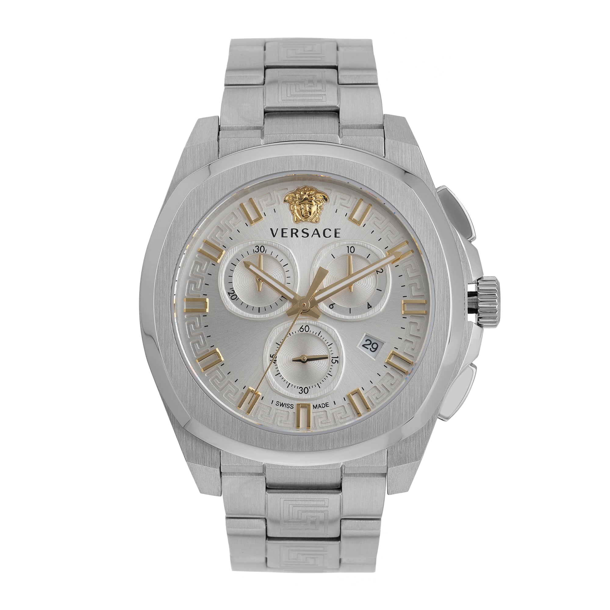 Versace White Silver Dial Chrono Quartz Analog Men Watch