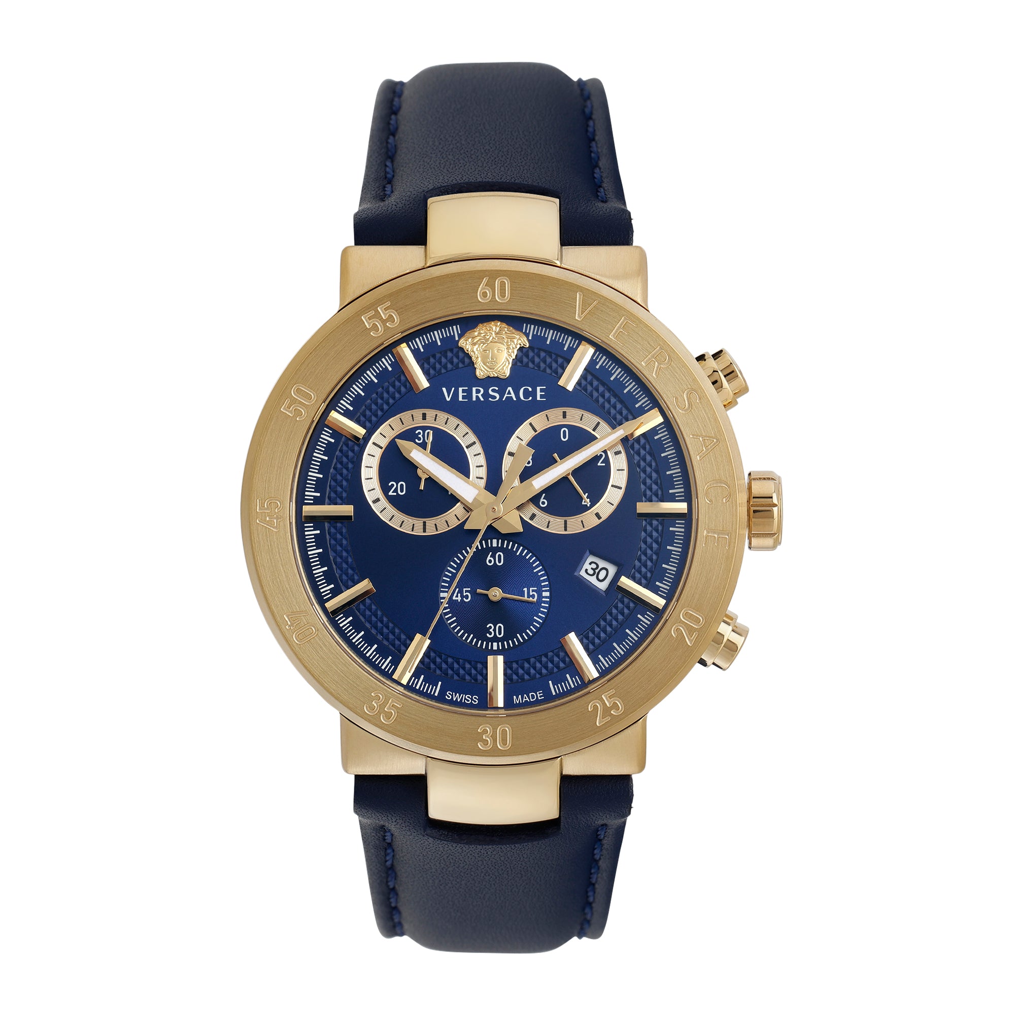 Versace Blue Dial Chrono Quartz Analog Men Watch