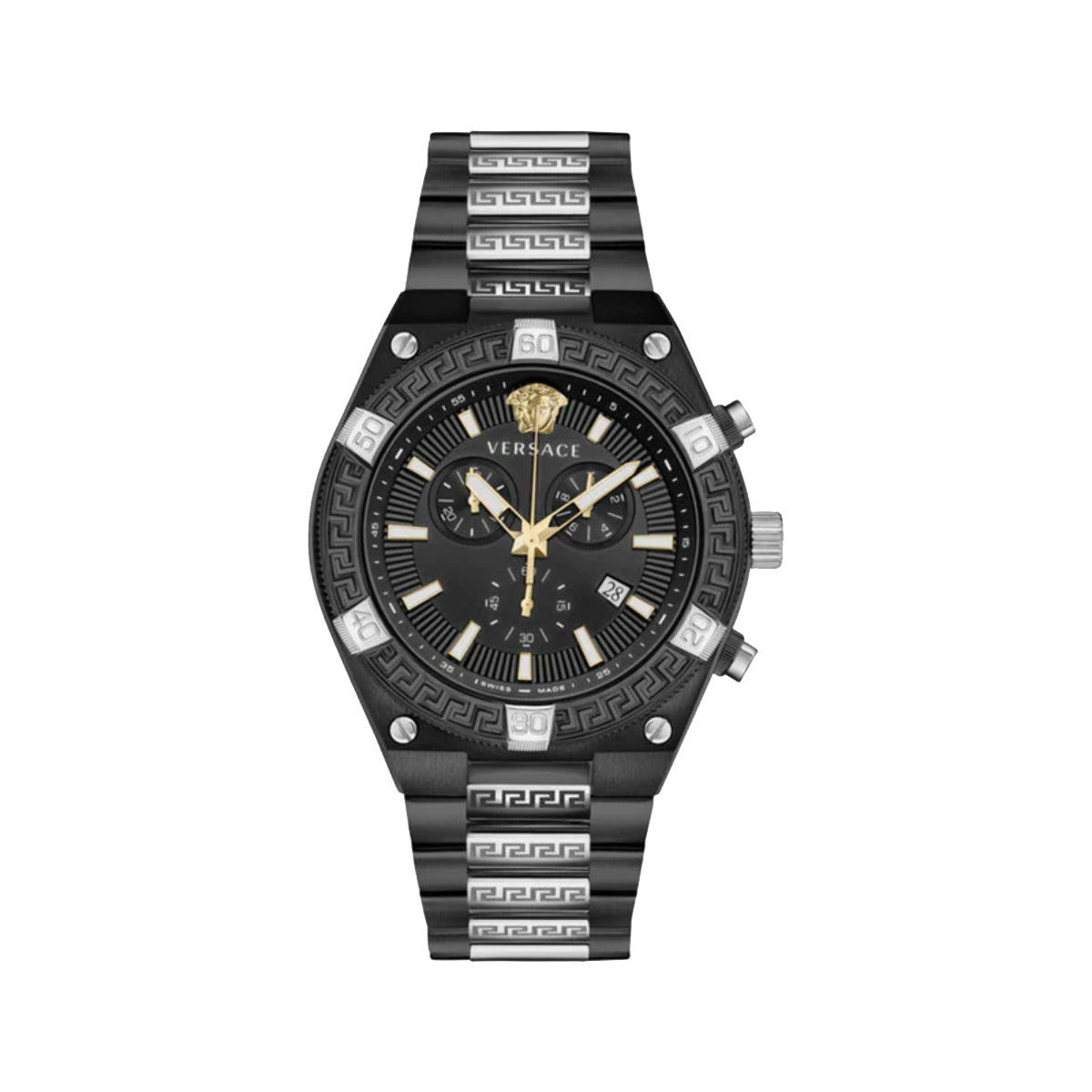 Versace V Sporty Greca Black Round Dial Quartz Analog Men Watch