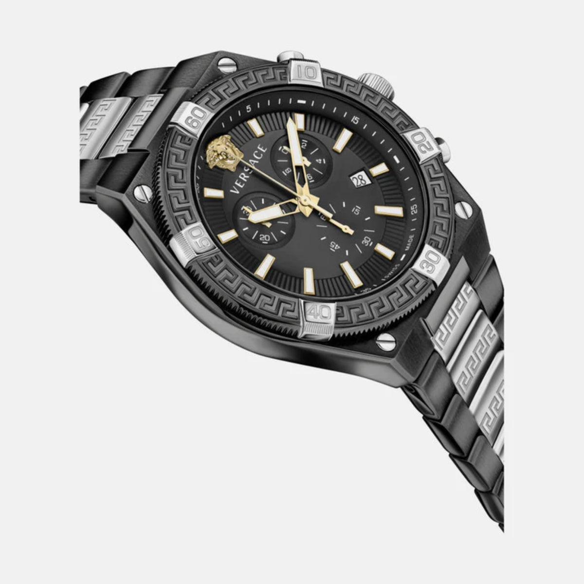 Versace V Sporty Greca Black Round Dial Quartz Analog Men Watch