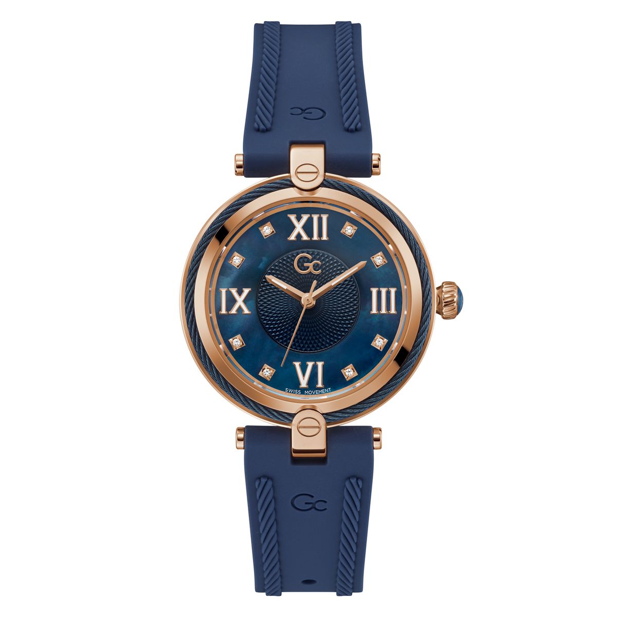 Gc Sport Chic Blue Dial Round Case Quartz Analog Women Watch