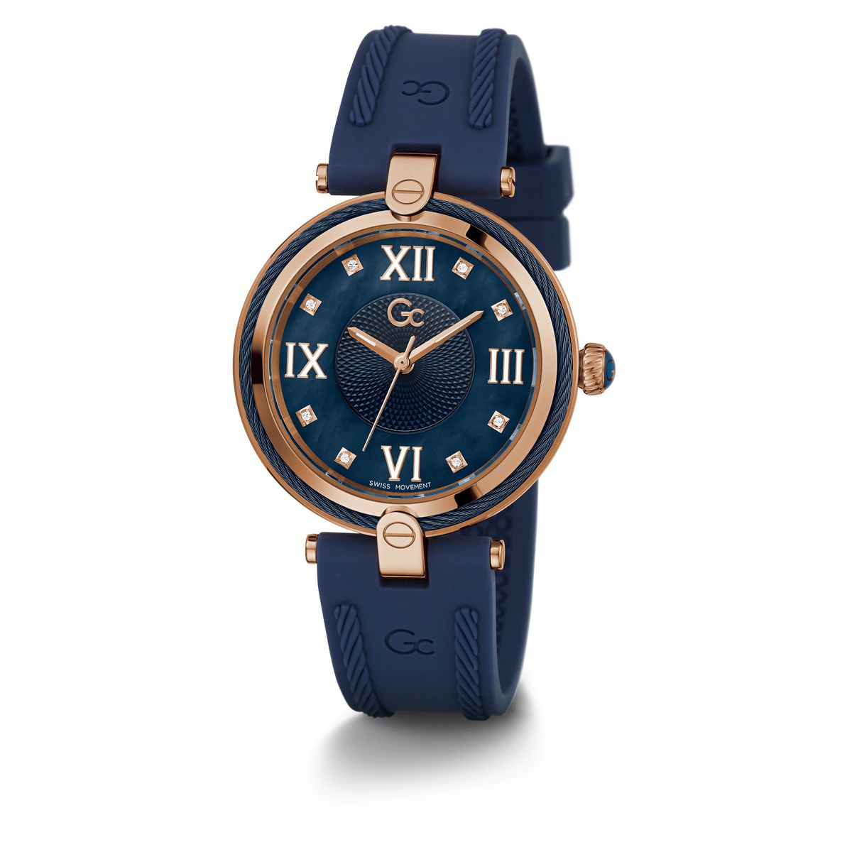 Gc Sport Chic Blue Dial Round Case Quartz Analog Women Watch