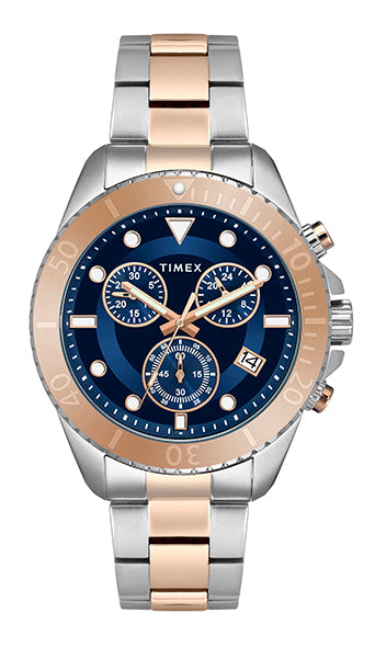 Timex Men Black Round Analog Brass Dial Watch- TW0TG6521